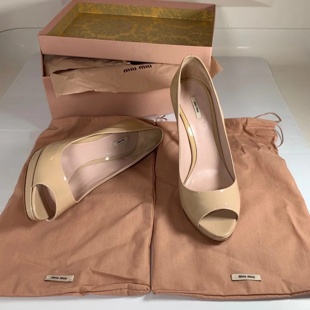 Miu Miu Peep Toe Pumps‎